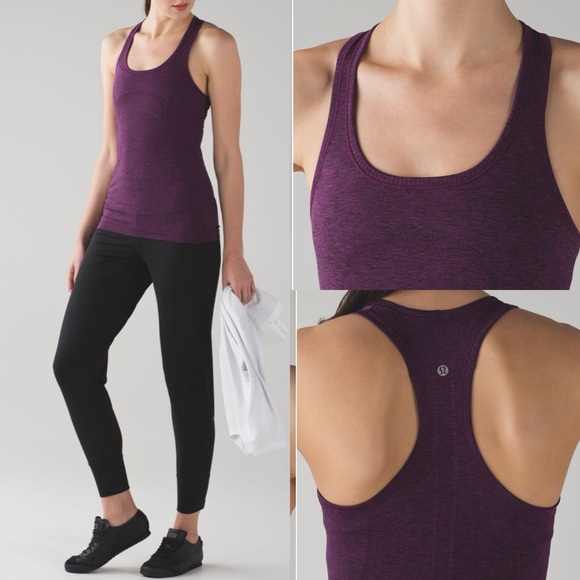 Lululemon Swiftly Tech Racerback Tank Top Athletic Running Aurora Purple / Black - Picture 3 of 8